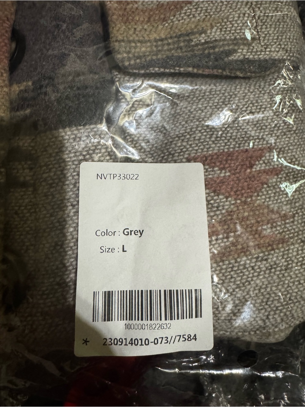 Woven Pattern Shacket Jacket - Gray Multi - Picture 6 of 6